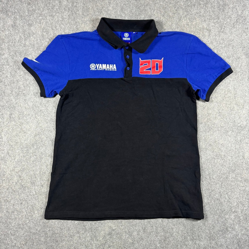 Yamaha Polo Shirt Men XL Blue Black Factory Racing Fabio Quartararo 20 MotoGP